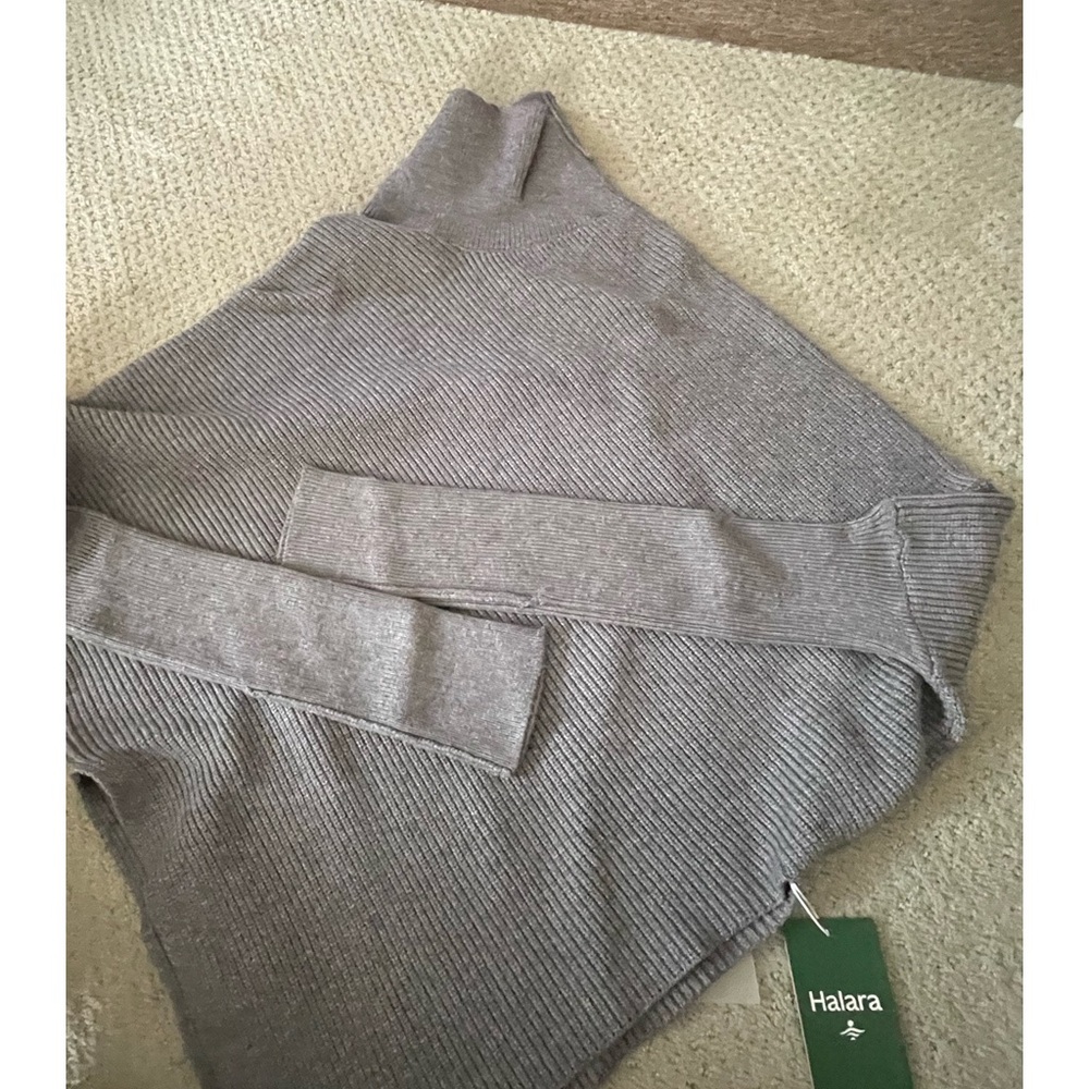 NWT HALARA Ribbed Asymmetrical Batwing Sweater
